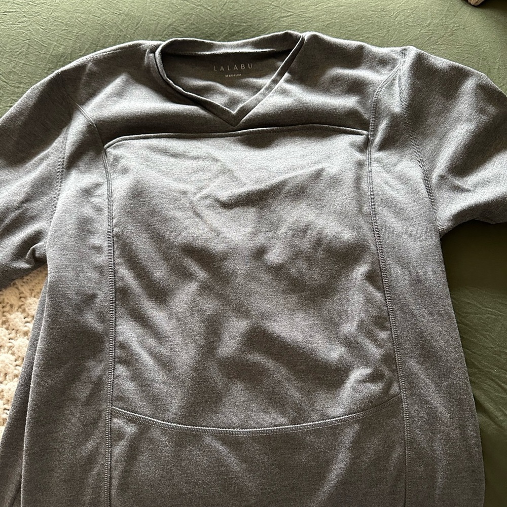 Lalabu Men's V-Neck Gray Dad Shirt